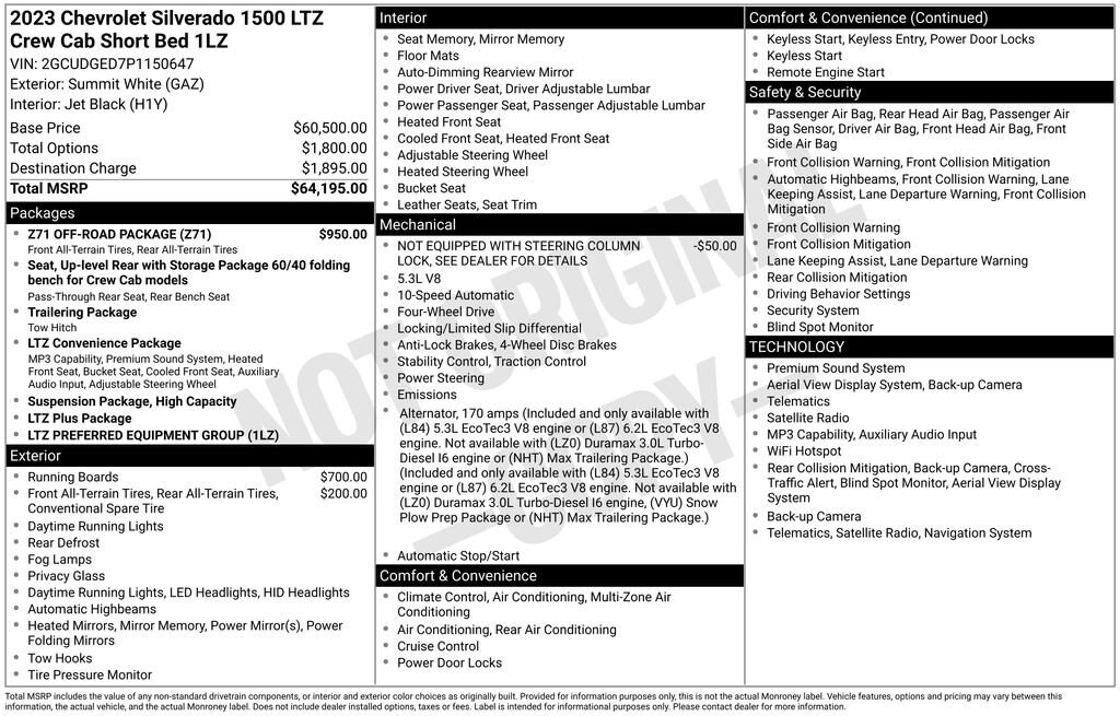 Used 2023 Chevrolet Silverado 1500 LTZ Truck