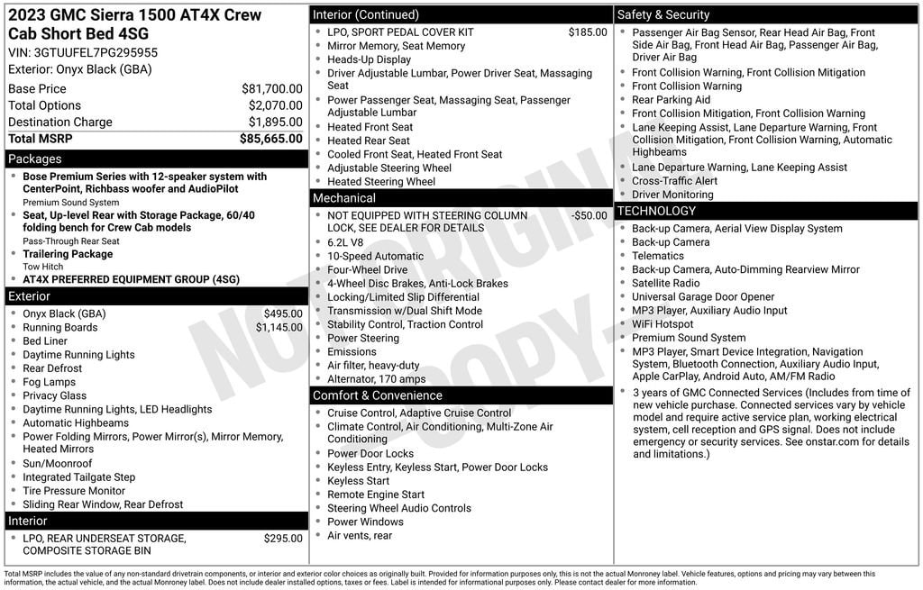 Used 2023 GMC Sierra 1500 AT4X Truck