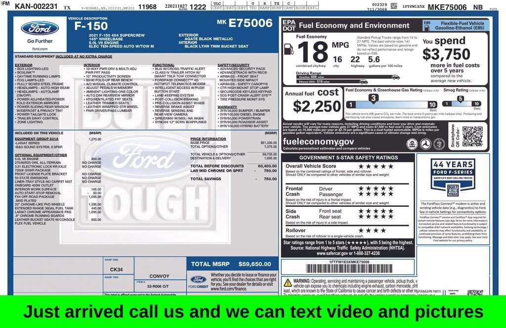 Used 2021 Ford F-150 Lariat Truck