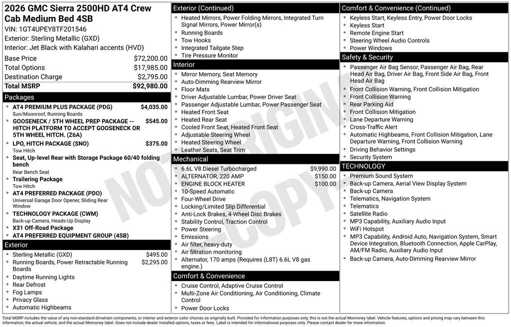 Used 2026 GMC Sierra 2500 HD AT4 Truck
