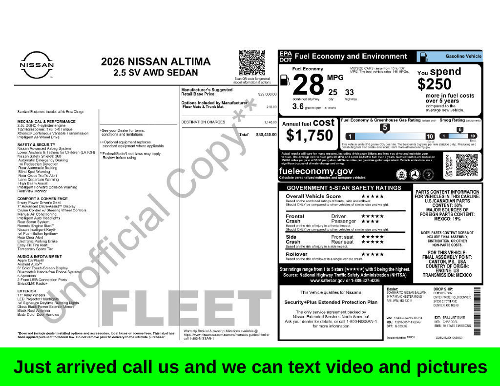 Used 2026 Nissan Altima SV