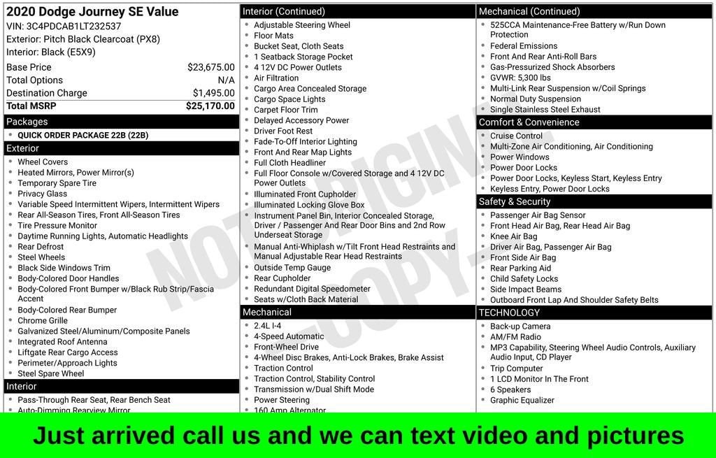 Used 2020 Dodge Journey SE Value SUV
