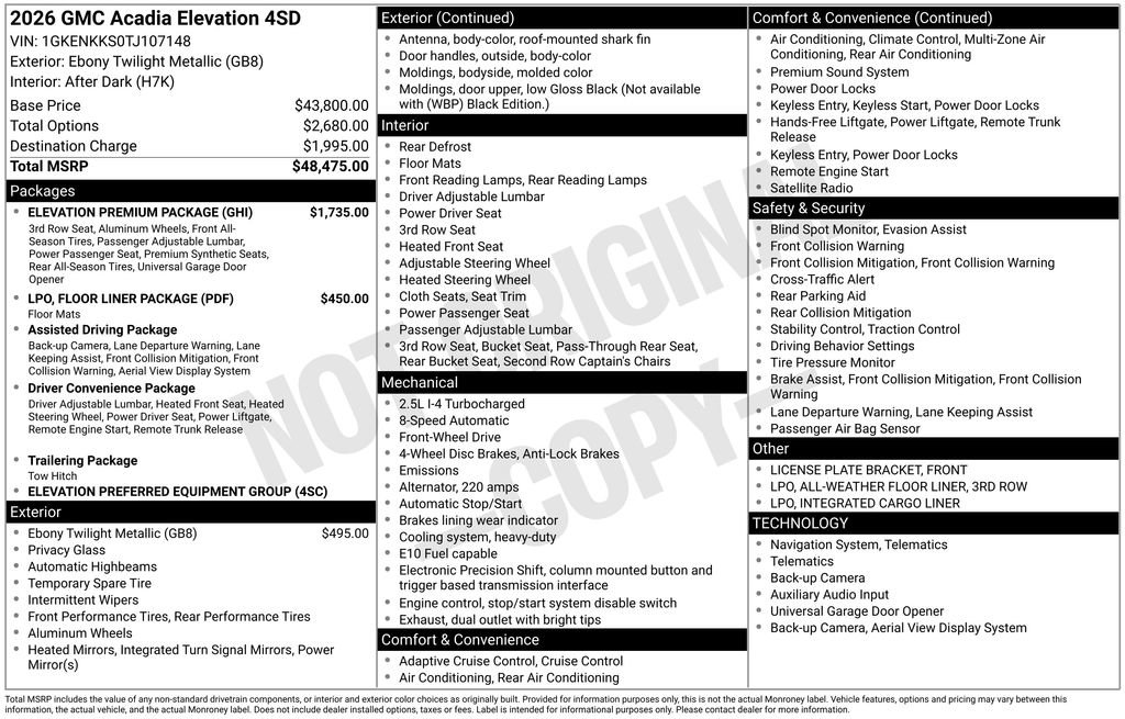 2026 GMC Acadia Elevation - Photo 45