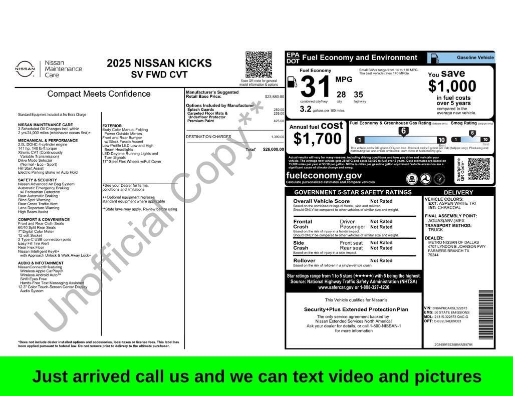 Used 2025 Nissan Kicks SV FWD SUV