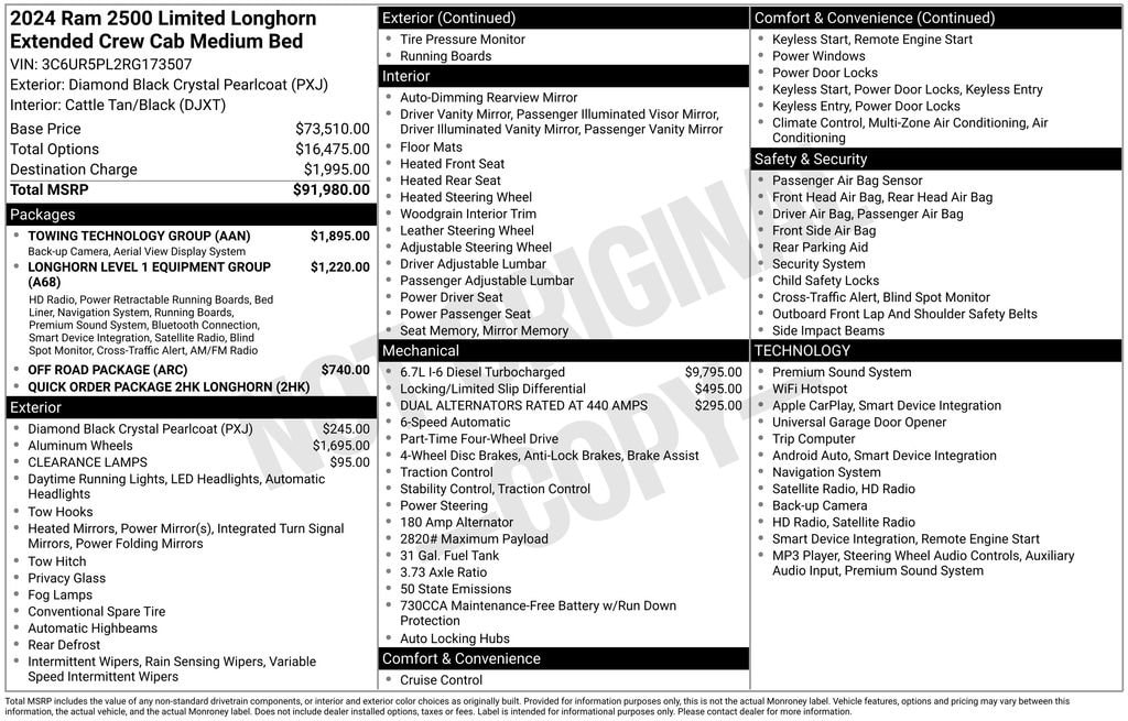 Used 2024 Ram 2500 Limited Longhorn Crew Cab 4x4 8 Box Truck