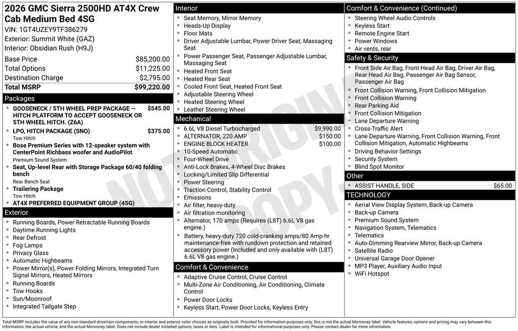 New 2026 GMC Sierra 2500 HD AT4X Truck