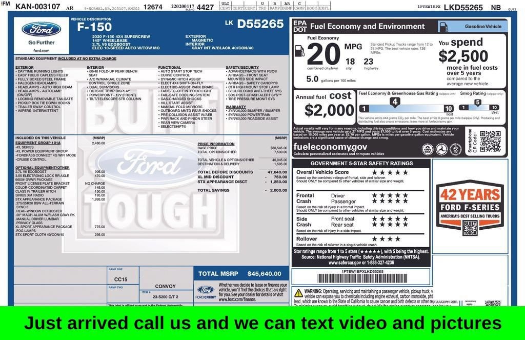 Used 2020 Ford F-150 XL Truck