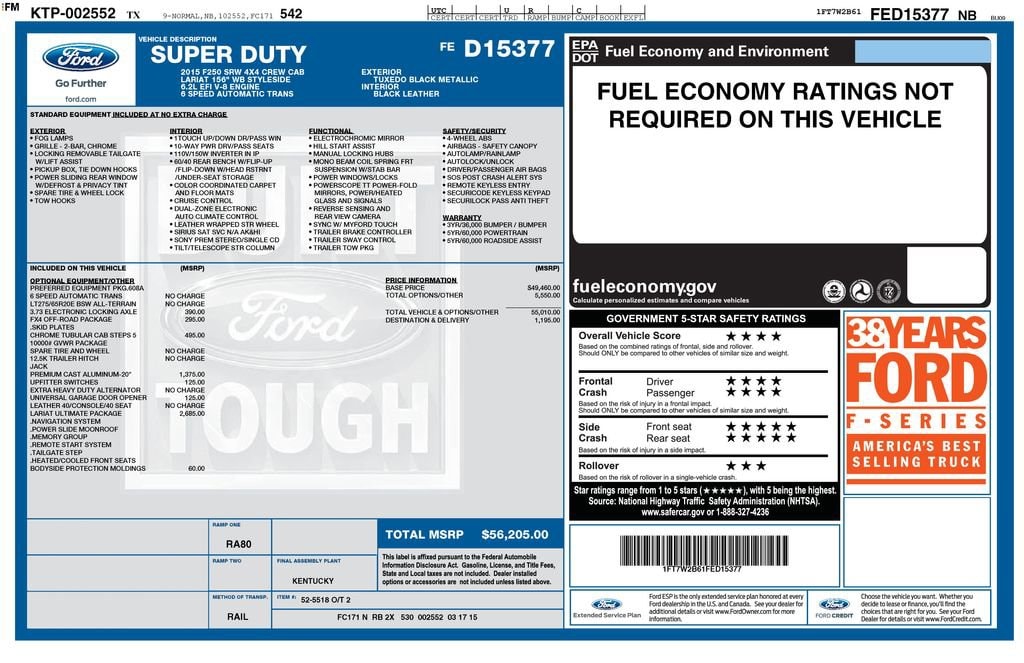 Used 2015 Ford Super Duty F-250 SRW Lariat