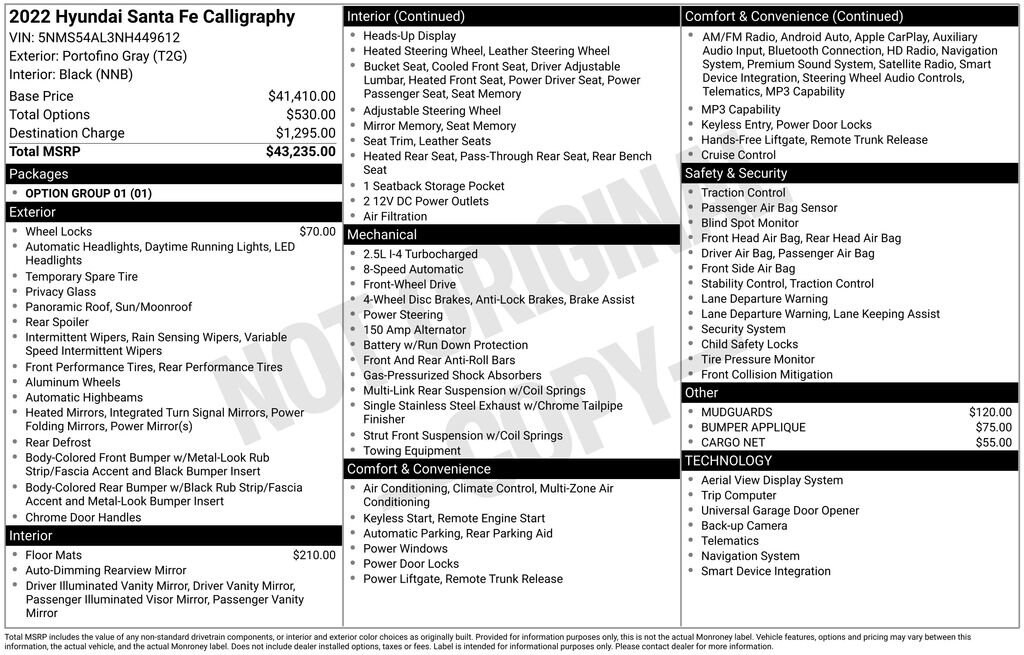 Used 2022 Hyundai Santa Fe Calligraphy SUV