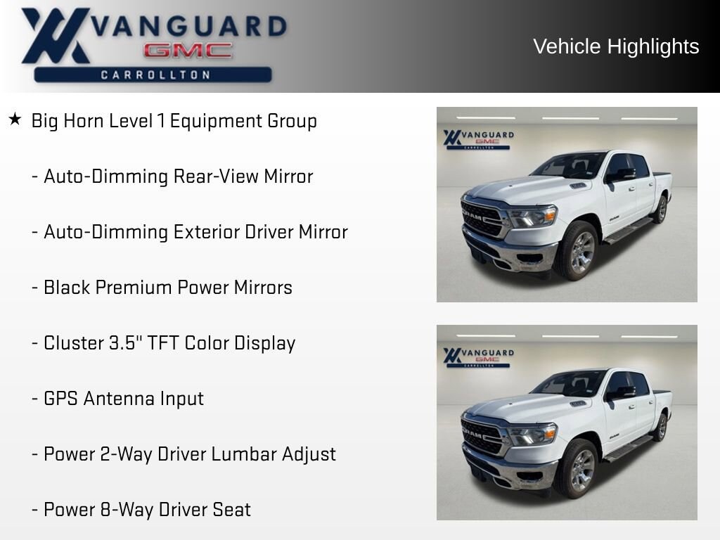 Used 2022 Ram 1500 Big Horn Crew Cab 4x2 57 Box Truck