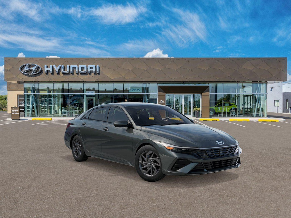 New 2026 Hyundai Elantra Hybrid Blue Sedan