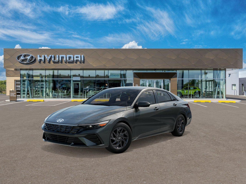 New 2026 Hyundai Elantra Hybrid Blue Sedan