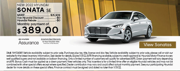 Finance Specials | Van Hyundai | in Carrollton, serving Plano, TX