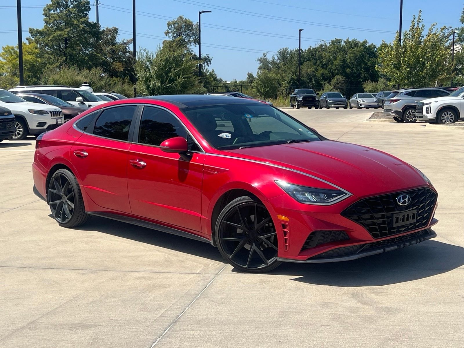 Calypso Red 2021 Hyundai Sonata Sedan Front-Wheel Drive 8-Speed Automatic Overdrive
