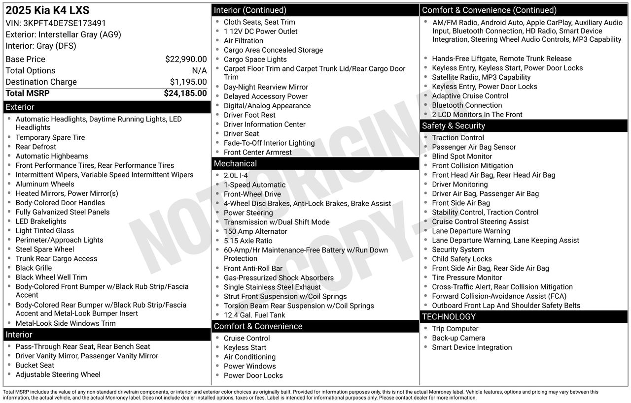2025 Kia K4 LXS photo 6