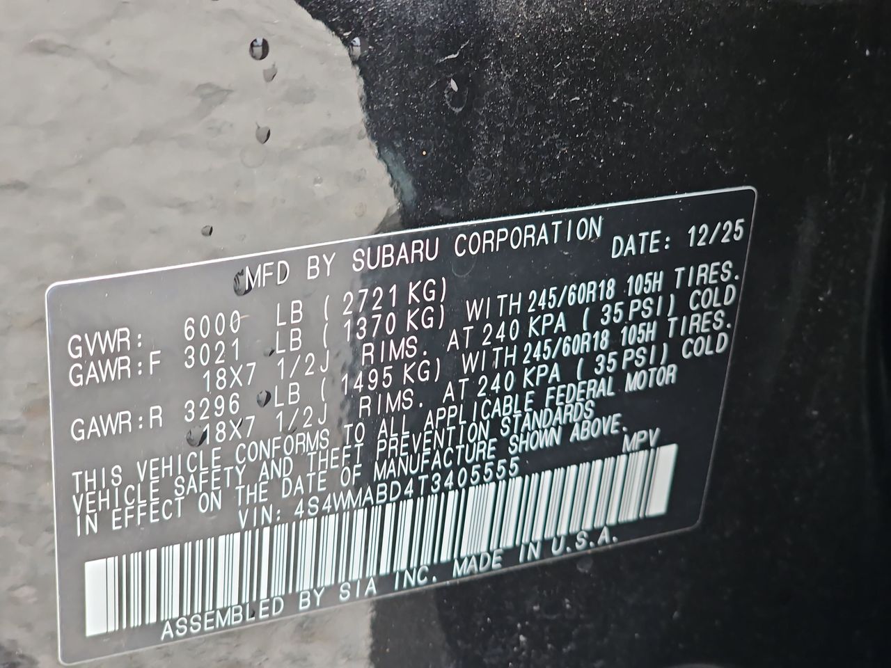 Used 2026 Crystal Black Silica Subaru Premium image 43