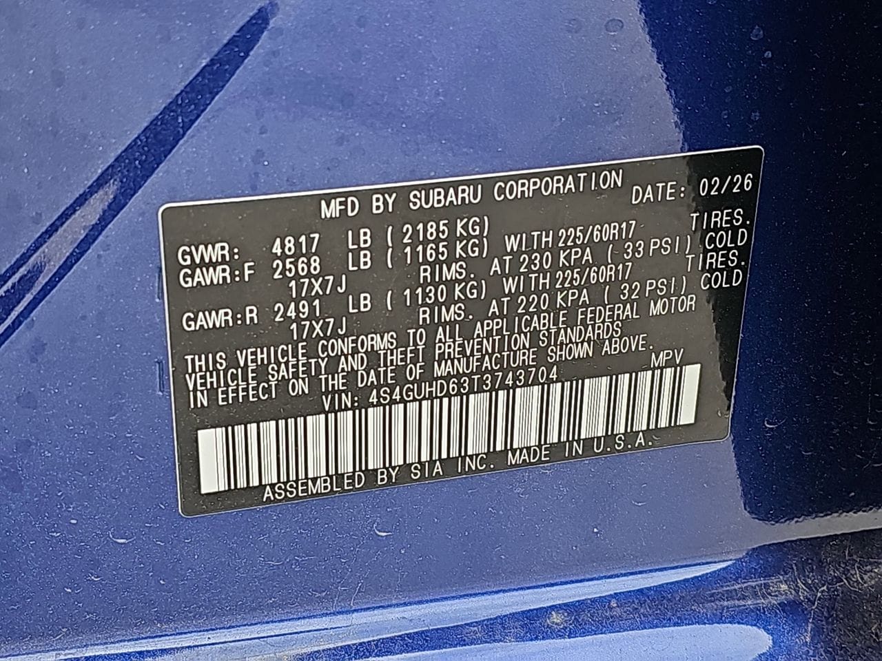 New 2026 Sapphire Blue Pearl Subaru Premium image 36