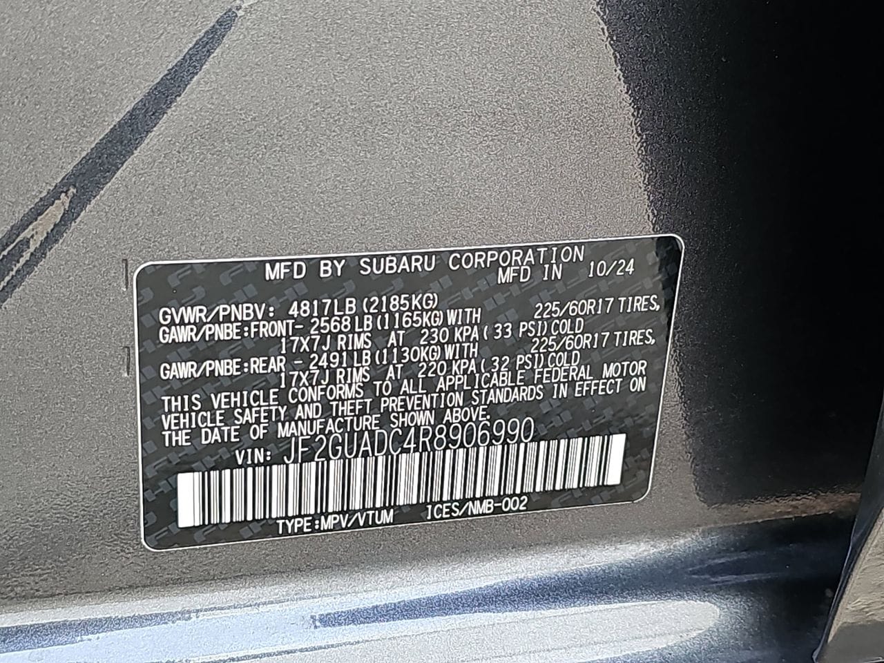 Certified Used 2024 Gray Metallic Subaru Premium image 41