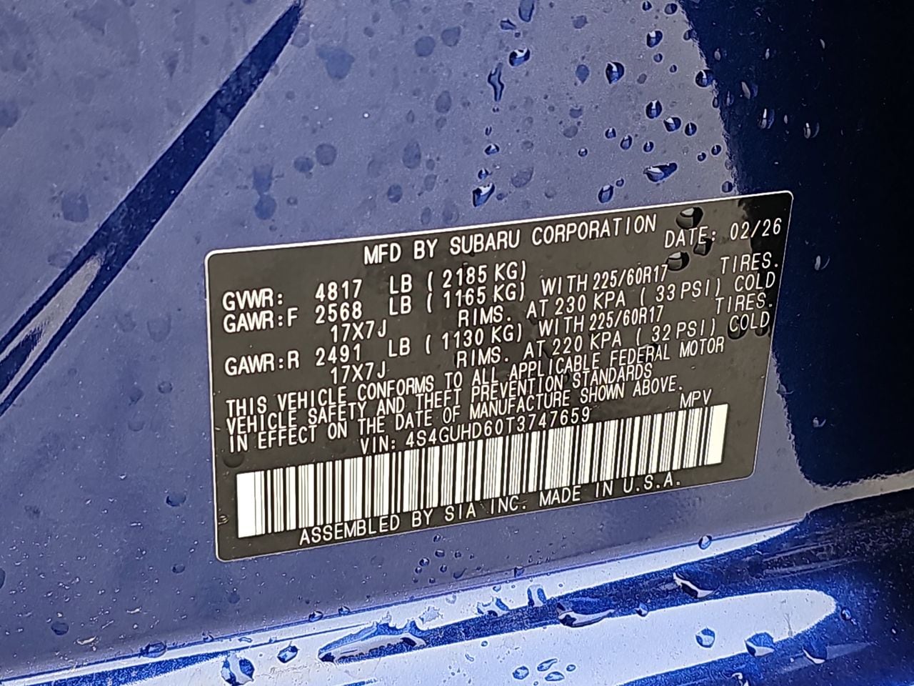 New 2026 Sapphire Blue Pearl Subaru Premium image 35