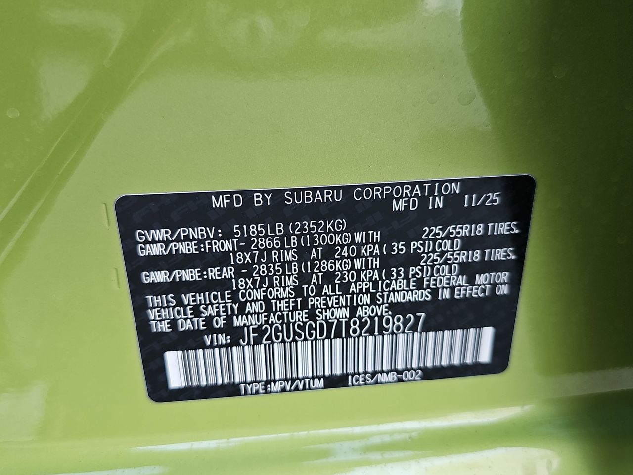 New 2026 Citron Yellow Pearl Subaru Sport Hybrid image 38