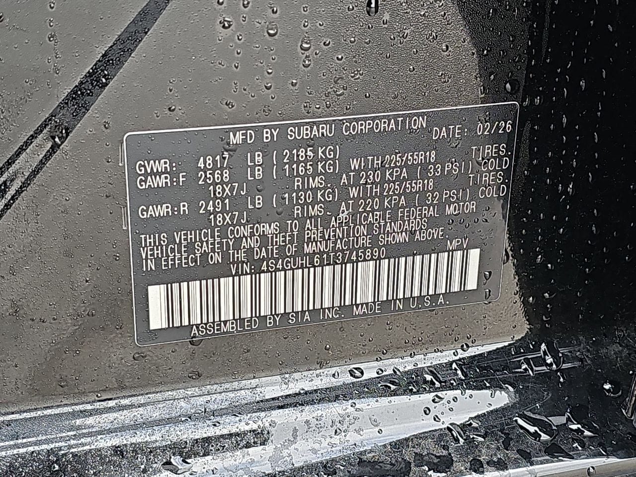 New 2026 Crystal Black Silica Subaru Limited image 35