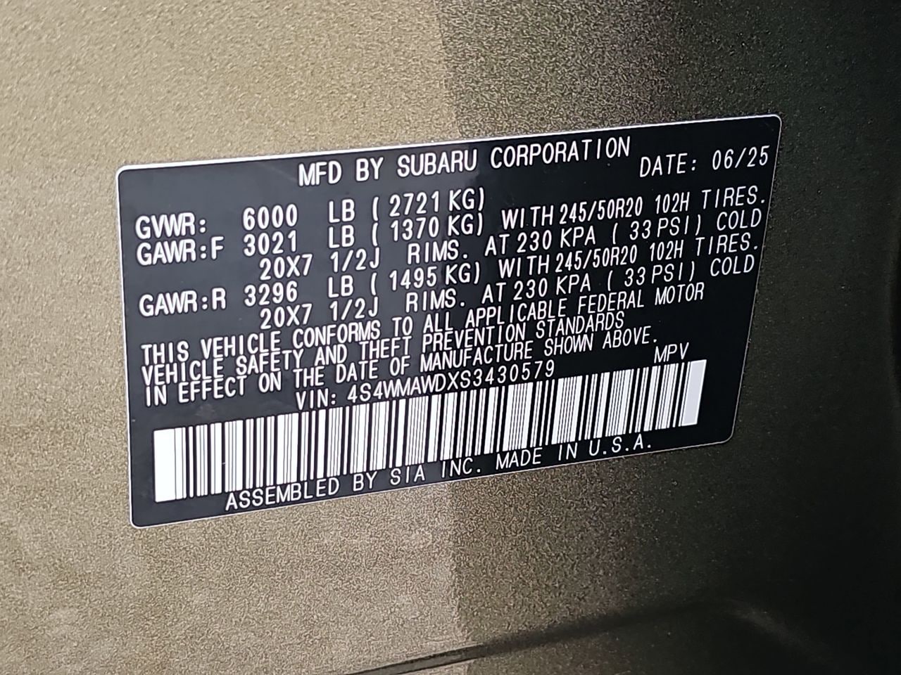 Certified Used 2025 Green Metallic Subaru Onyx Edition Touring image 40