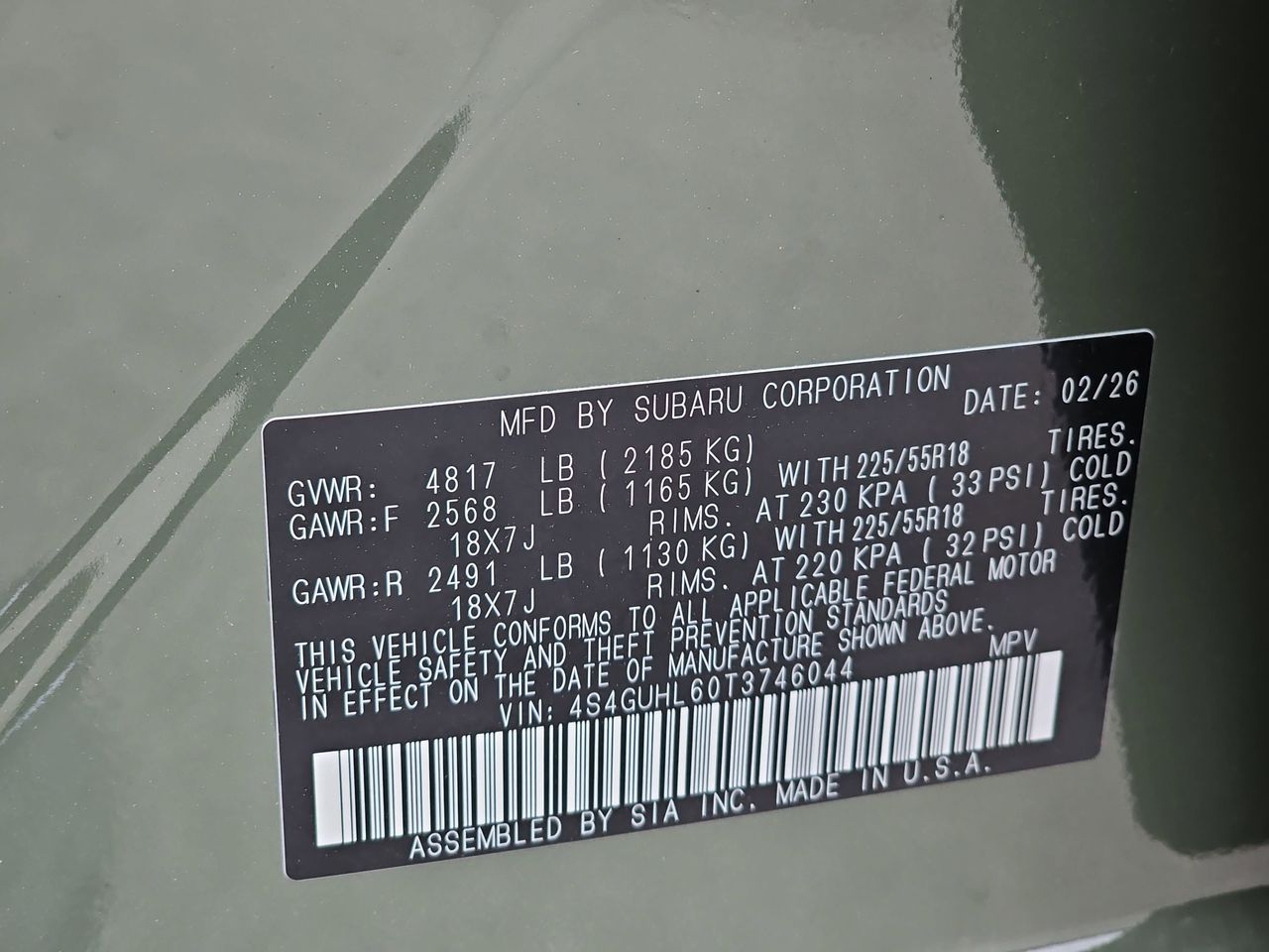 New 2026 Alpine Green Subaru Limited image 36