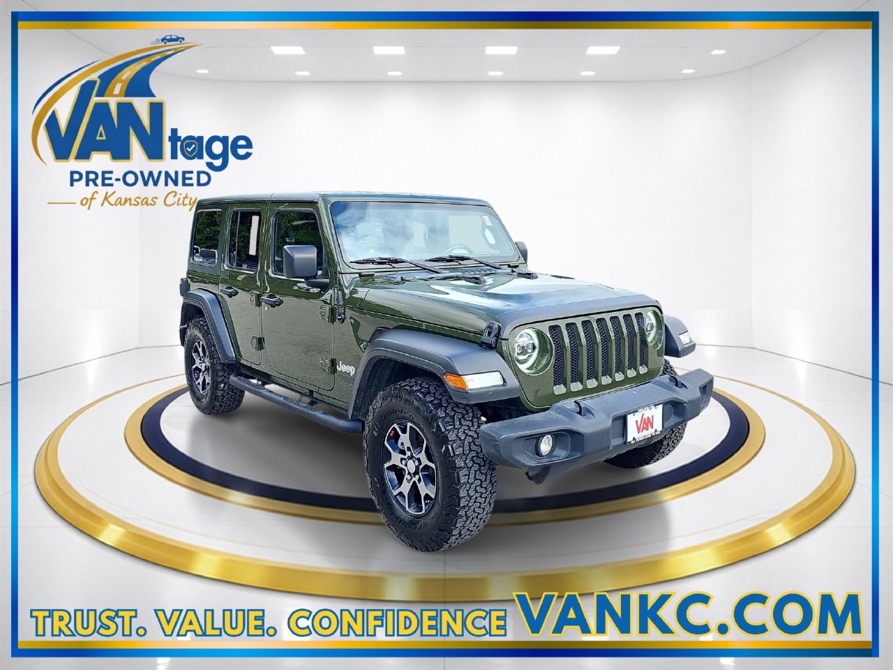 Used 2021 Sarge Green Clearcoat Jeep Unlimited Sport S image 3