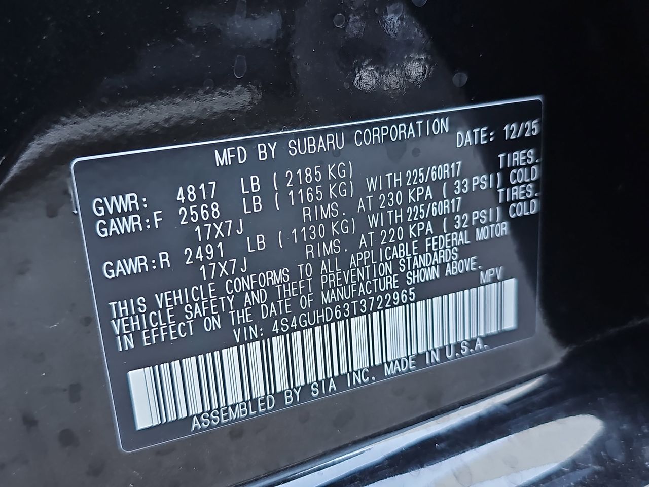 New 2026 Crystal Black Silica Subaru Premium image 37