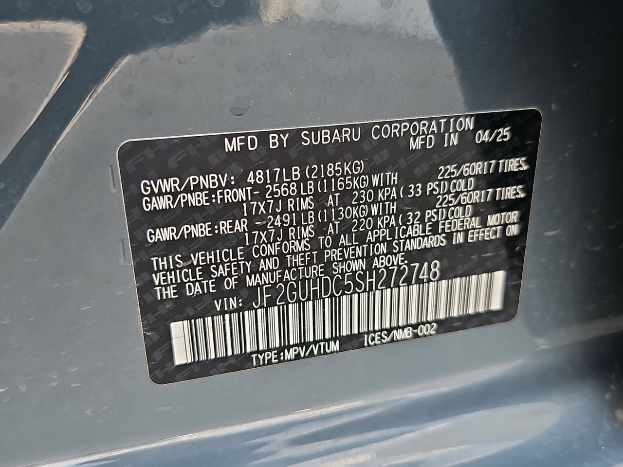 Certified Used 2025 Blue Metallic Subaru Premium image 37