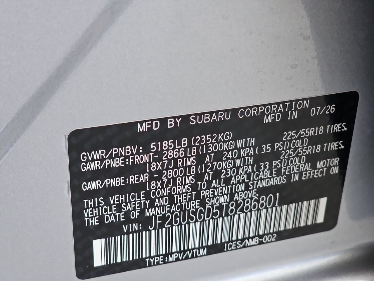 New 2026 Ice Silver Subaru Sport Hybrid image 38