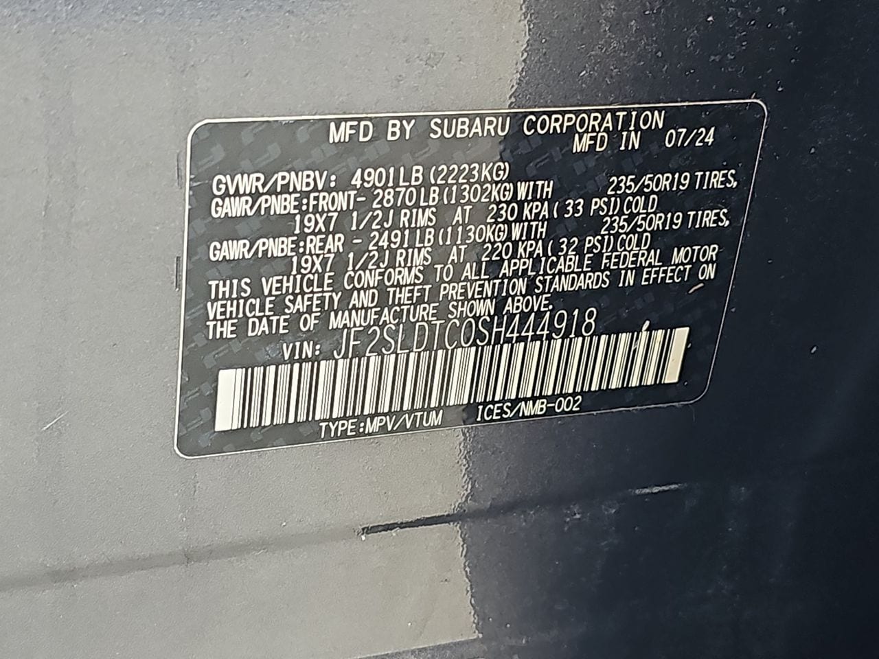 Certified Used 2025 Gray Metallic Subaru Touring image 43