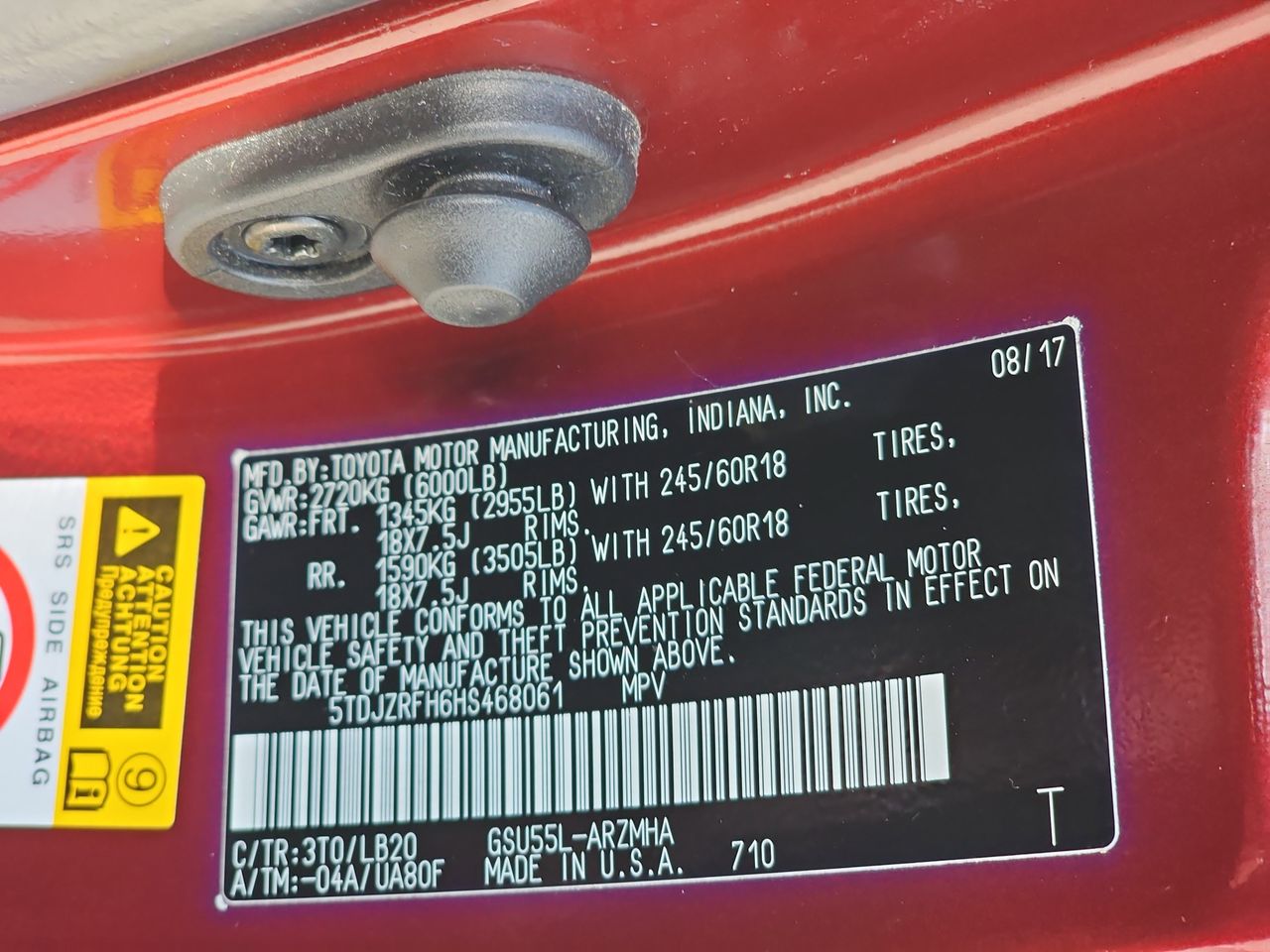 Used 2017 Salsa Red Pearl Toyota XLE image 44