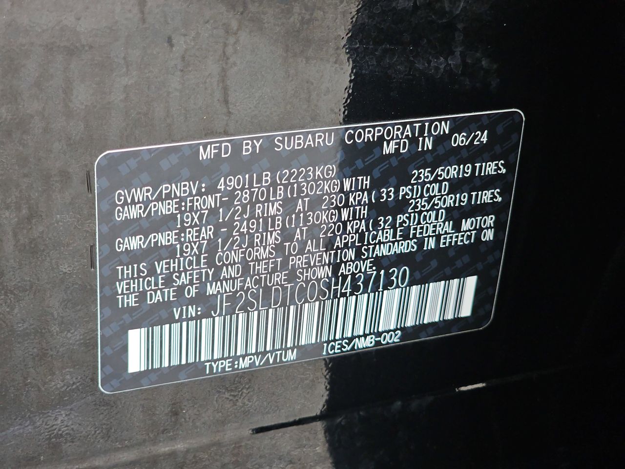 Used 2025 Crystal Black Silica Subaru Touring image 43