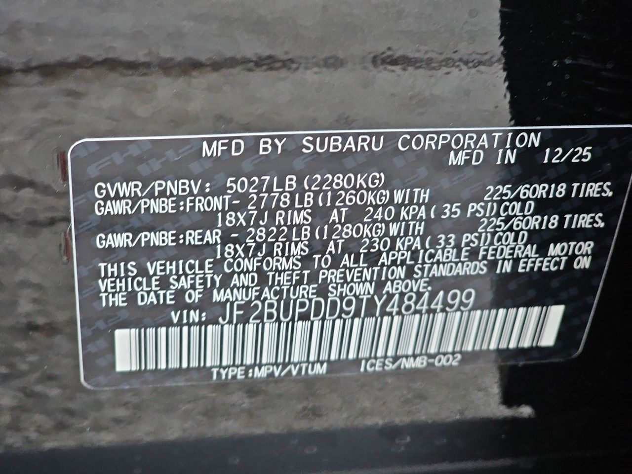 New 2026 Crystal Black Silica Subaru Limited image 36