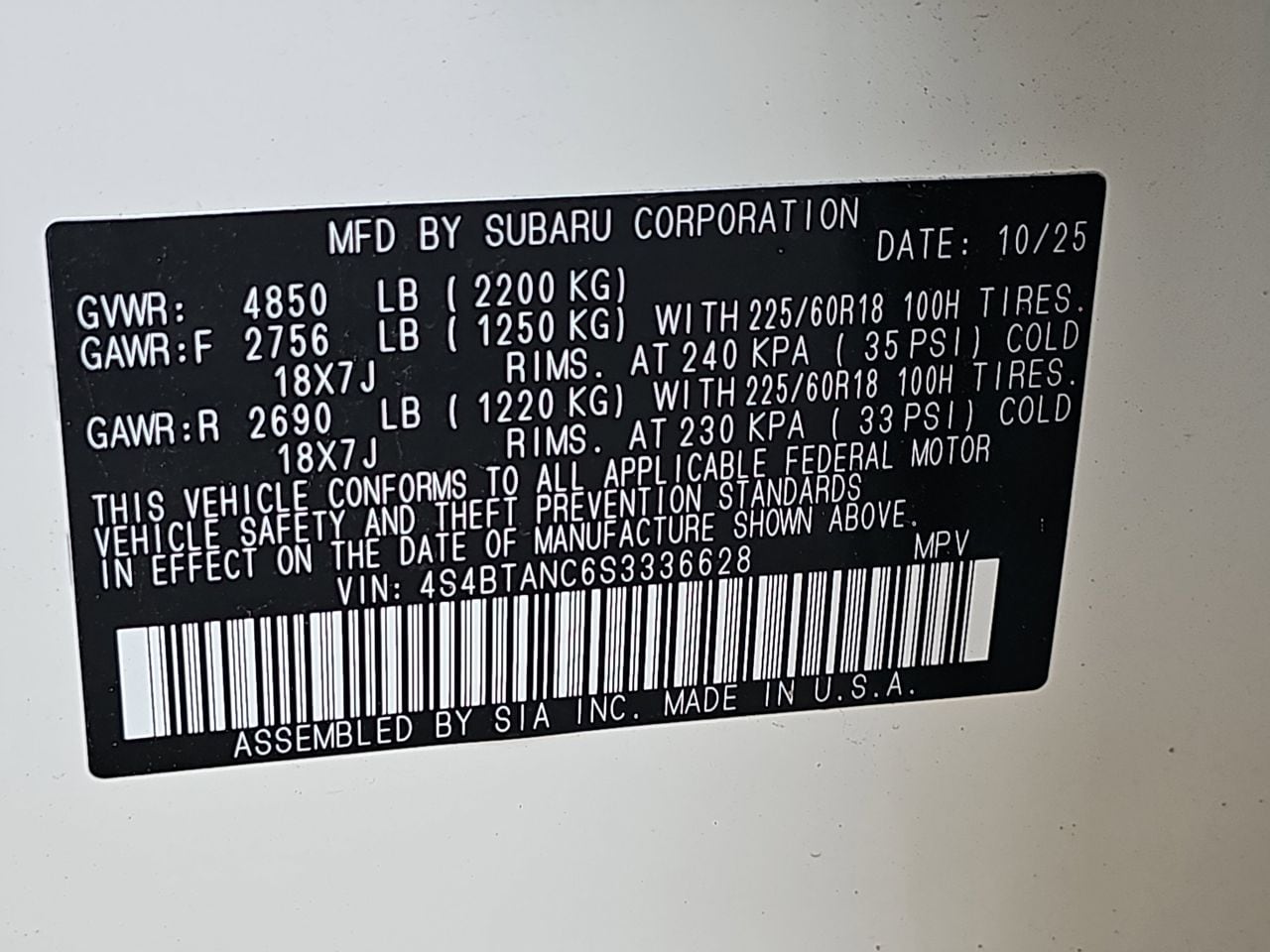 Certified Used 2025 Crystal White Subaru Limited image 44