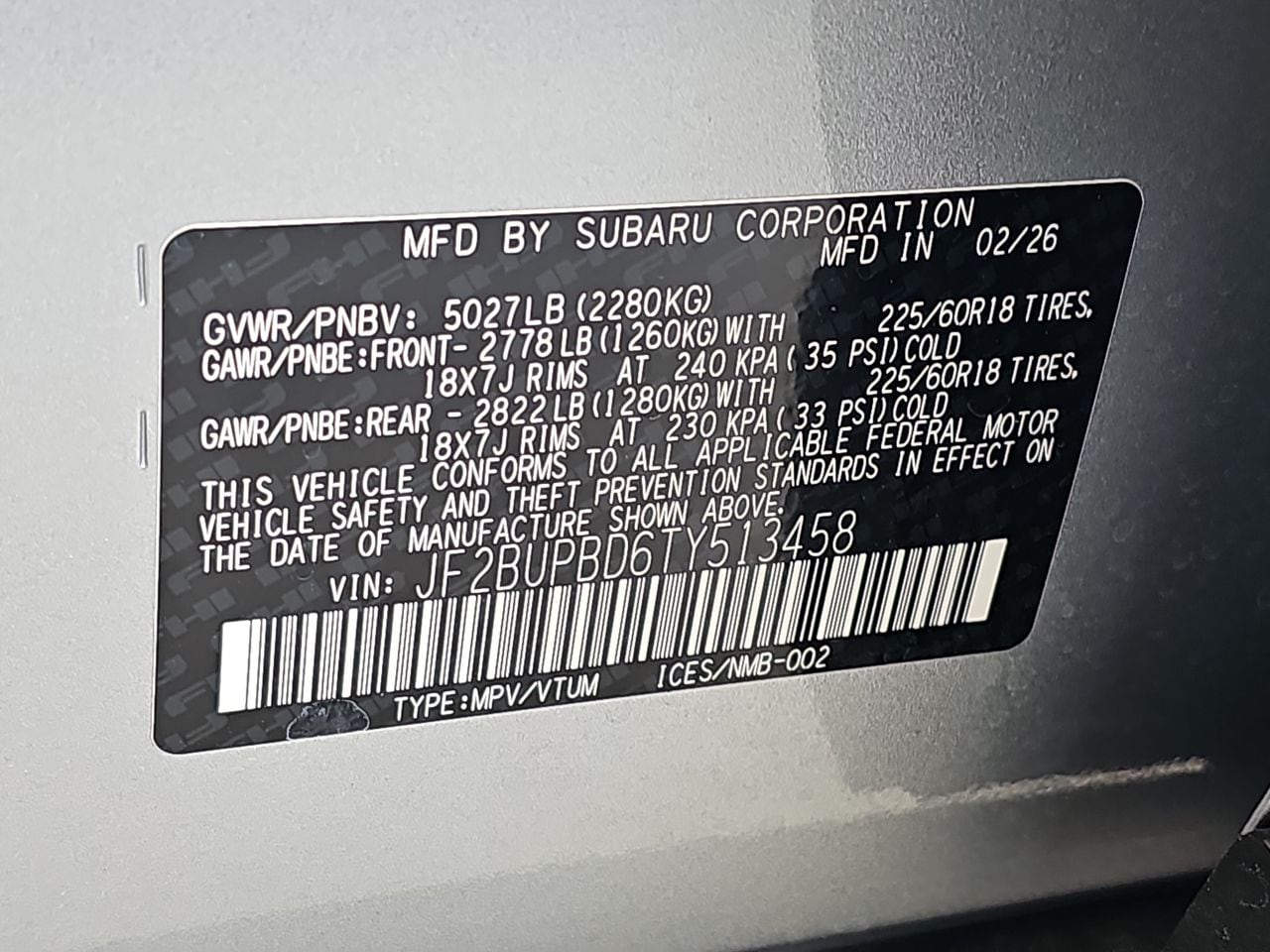 New 2026 Ice Silver Subaru Premium image 38