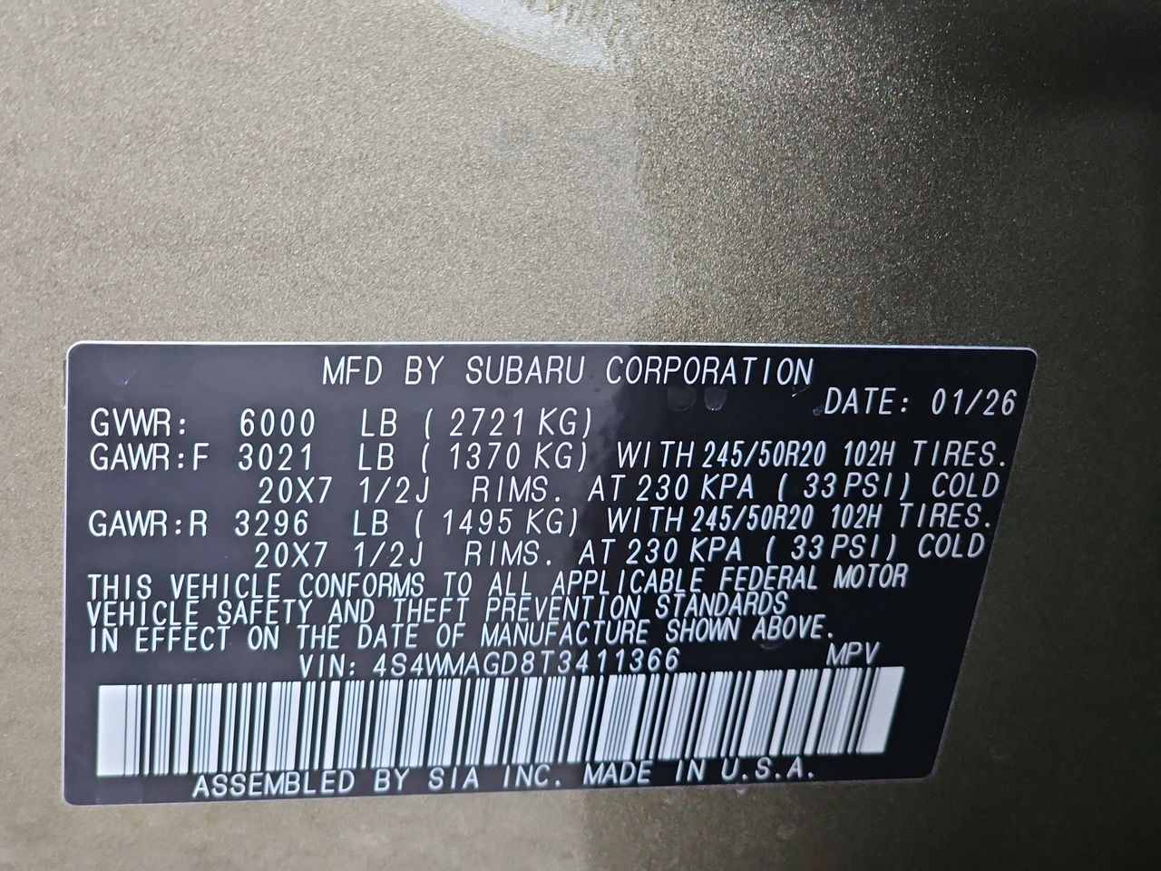 New 2026 Autumn Green Subaru Limited 7-Passenger image 38