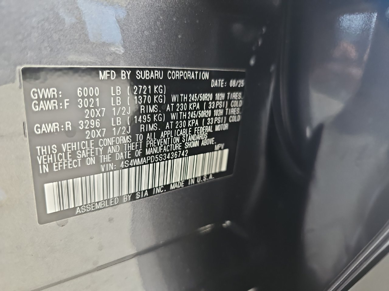 Used 2025 Magnetite Gray Metallic Subaru Limited image 40