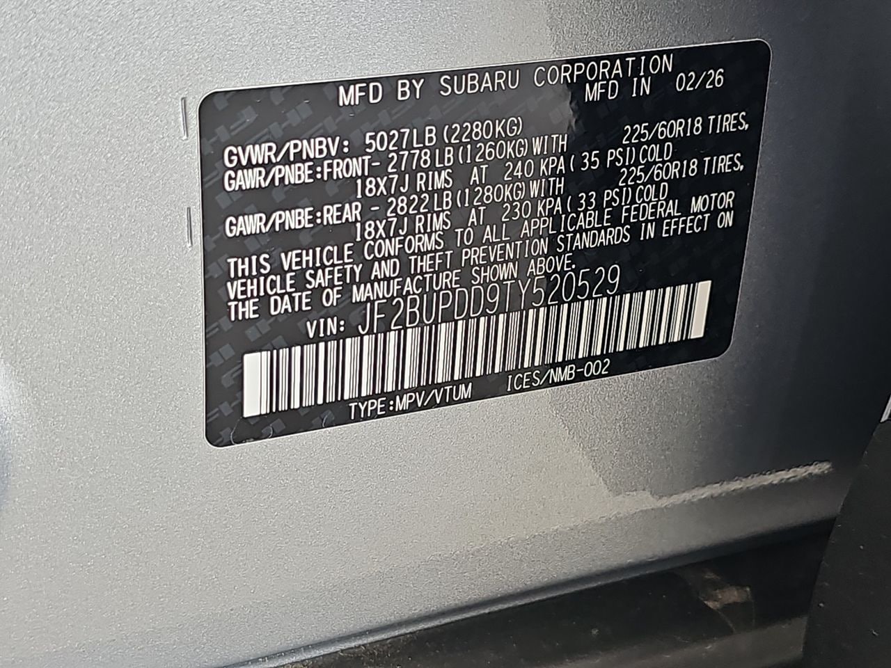 New 2026 Ice Silver Subaru Limited image 39