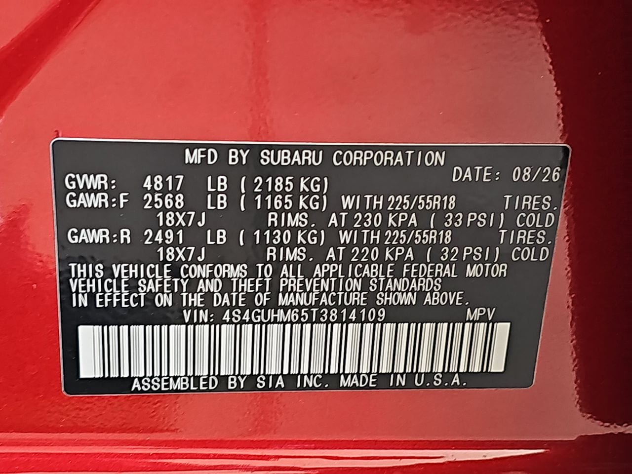New 2026 Lithium Red Pearl Subaru Limited image 38