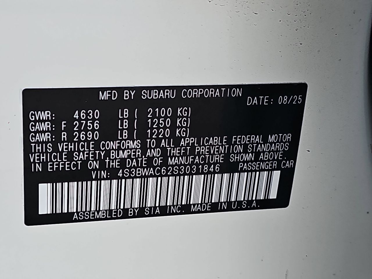 Used 2025 Crystal White Pearl Subaru Premium image 39