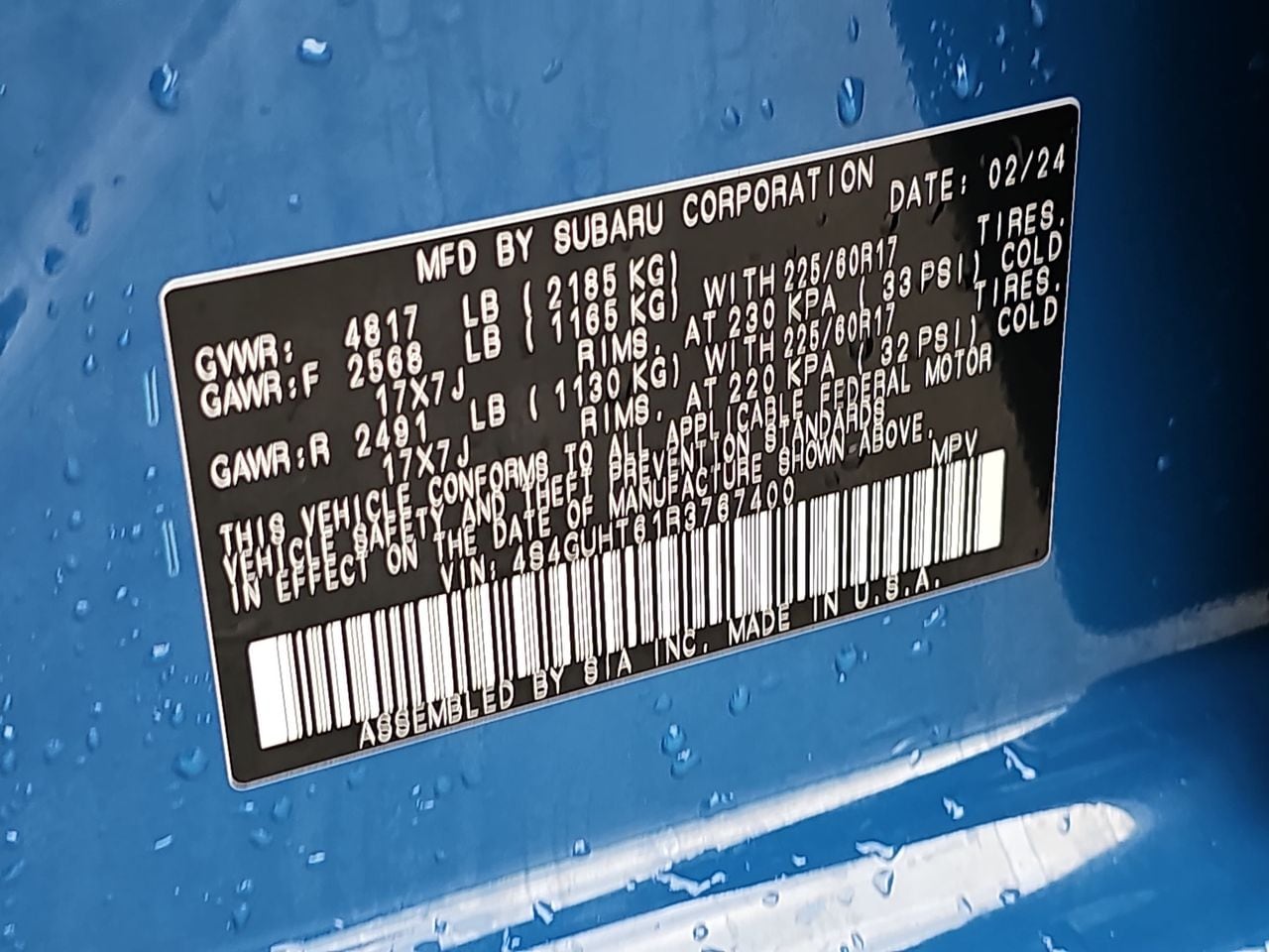 Certified Used 2024 Geyser Blue Pearl Subaru Wilderness image 40