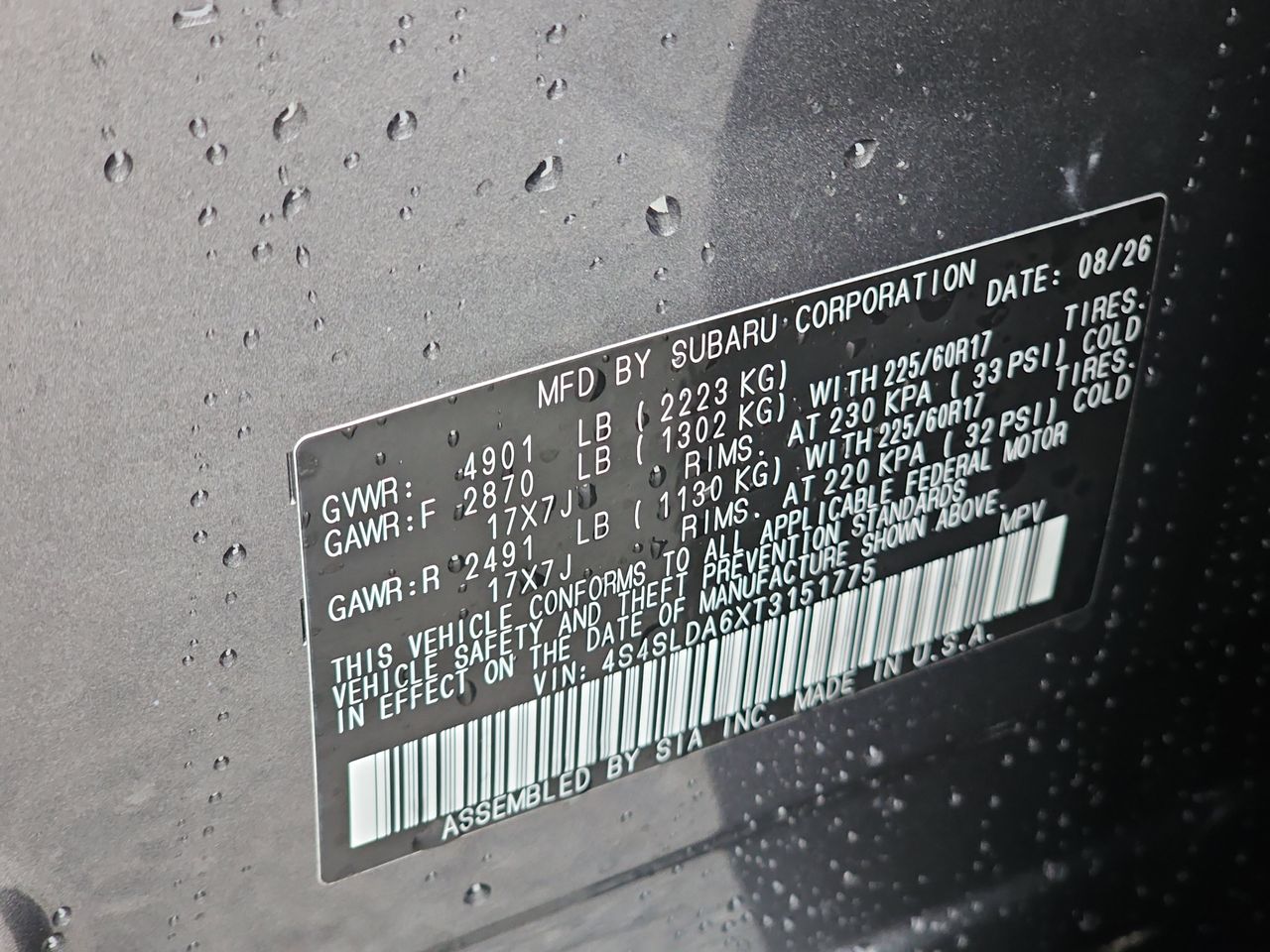 New 2026 Magnetite Gray Subaru Standard Model image 35