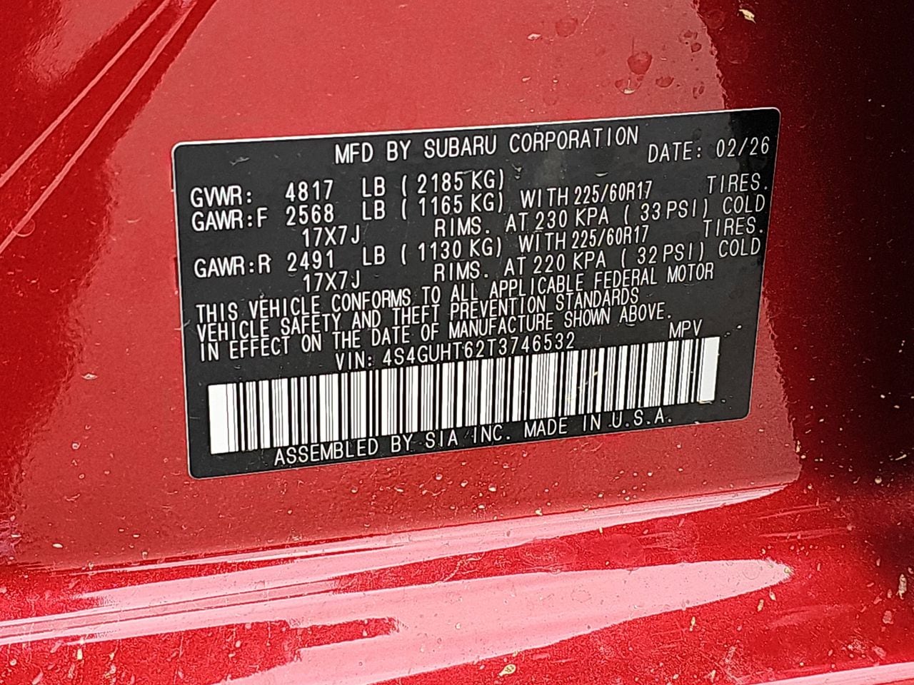 New 2026 Lithium Red Pearl Subaru Wilderness image 36