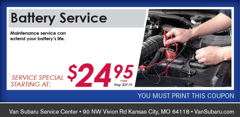 Battery Service Coupon, Kansas City Automotive Service Special. If no image, this offer has ended.