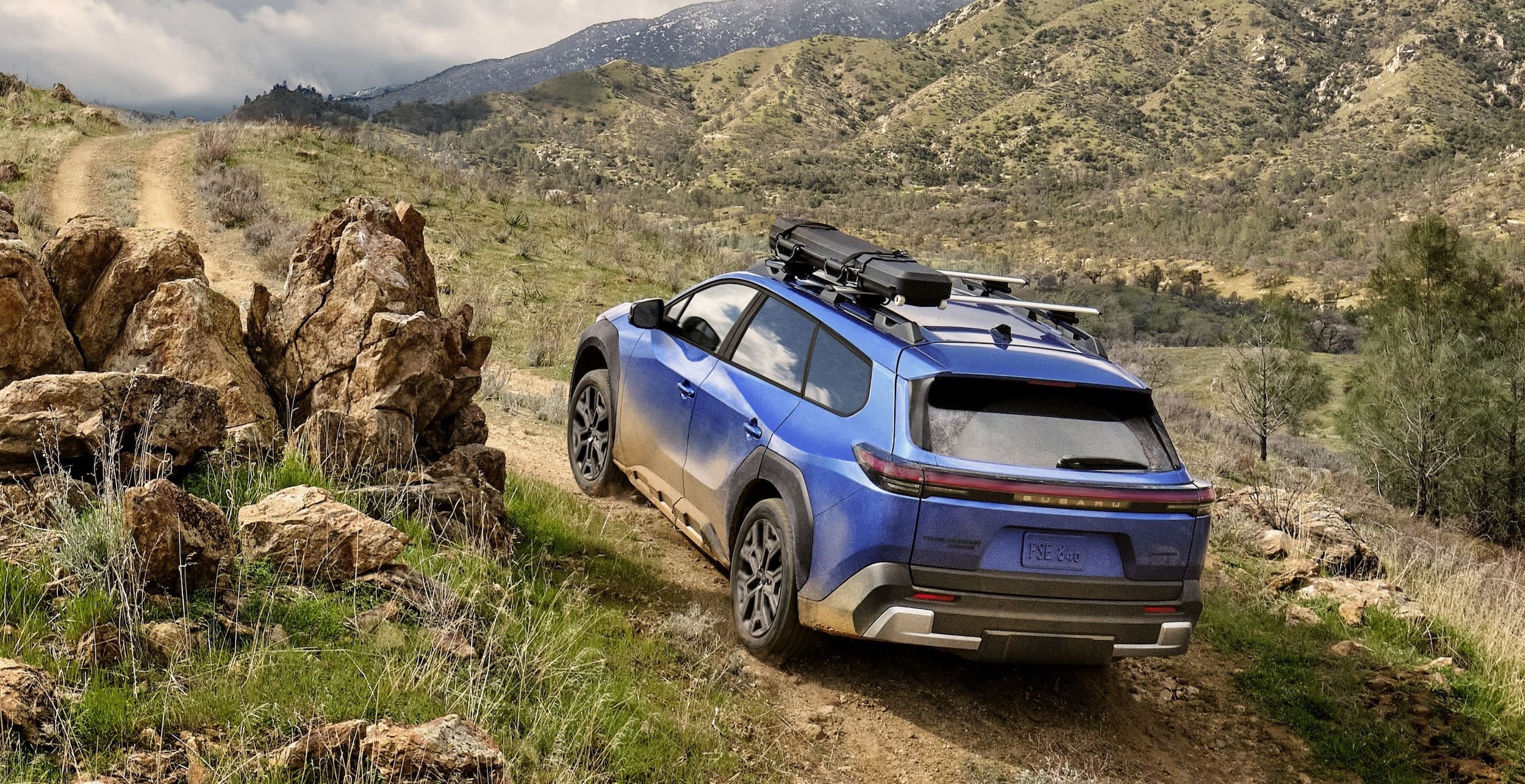Subaru Trailseeker on a rocky road