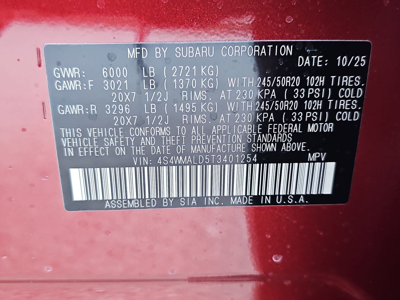 New 2026 Crimson Red Pearl Subaru Onyx Edition Touring 7-Passenger image 39