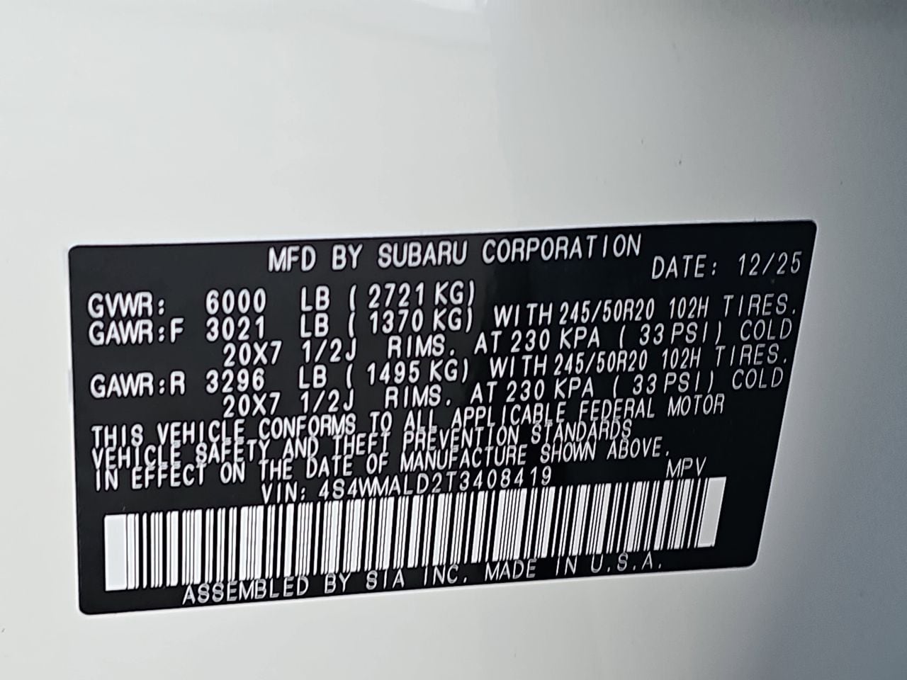 New 2026 Crystal White Pearl Subaru Onyx Edition Touring 7-Passenger image 39