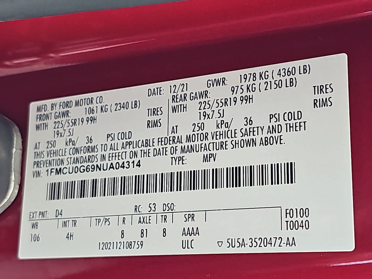Used 2022 Red Metallic Ford SE image 43